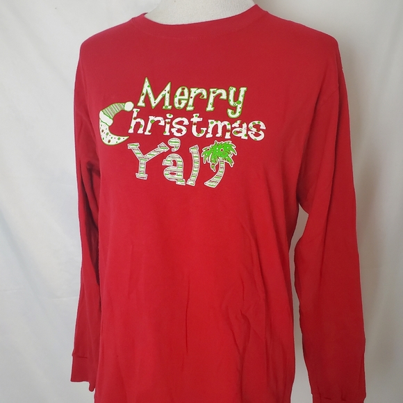 Merry Christmas Y'all South Carolina long sleeved tee - Picture 2 of 9